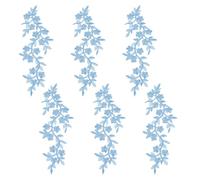 NICENEEDED 6 Pcs Flower Embroidery Lace Appliques, Floral Embroidered Sew on Patches, Decorative Floral Fabric Applique Embellishments Patch Dress Gown Sewing Decorations for Fabric DIY Crafting