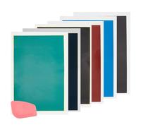 NICENEEDED 6 PCS Laser Engraving Marking Paper, 10.6 x 15.7 Inch Coloful Laser Dimming Paper Laser Engraving Test Focus Paper, Laser Marking Paper with Scraper for Ceramics Glass Metal Laser Cutting