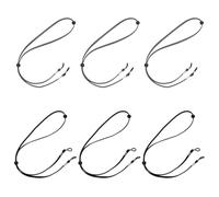 NICENEEDED 6 PCS Leather Hat Chin Straps with Spring Loaded Stop Cord Lock, Removable Adjustable Elastic Hats Rope, Windproof Strap for Sun Western and Outdoor Hats Men Women