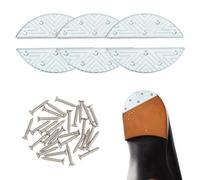 NICENEEDED 6 PCS Metal Heel Plate with 30 PCS Screws, Sliver Replacement Sole Shoes Heel Repair Pad Kit, Cowboy Boot Heel Spark Plates for Shoes