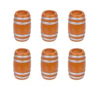 NICENEEDED 6 PCS Miniature Wooden Barrel, Mini House Drink Decoration Beer Barrel Figurine Model, Bar Micro Landscape Accessories for Fairy Garden Doll House