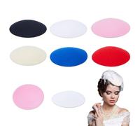 NICENEEDED 6 PCS Round Fascinator Hat Base, EVA Cloth Multicolor Millinery Hats Base, 4.33 inch Women Vintage Sinamay Hat for DIY Craft Millinery Making Material