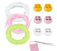 NICENEEDED 6 PCS Stitch Stopper Set, Knitting Stitches Holder, Double Hole Needle Point Protectors with Stitch Savers, Barber Cord Stitch Markers Knitting Tip Stoppers for Knitting Craft