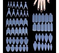 NICENEEDED 60 PCS Silicone Dual Nail Forms Mould, Nail Extension Mold Stickers, Gel Quick Building Dual Nail Forms Mould French Manicure Inner Mold Nail Art Tools for Nail Salon