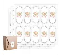 NICENEEDED 600 PCS Food Retail Package Seal Labels, Flower Design Long Label Bakery Sticker, Self-Adhesive Goods Bakery Stickers Sealing Tamper-Proof Sticker for Handmade Baking Craft Arts