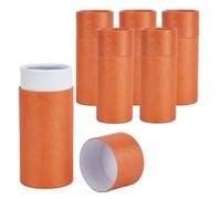 NICENEEDED 6Pcs 30ML Kraft Paper Tubes with Lid, Gold Cardboard Boxes Empty Kraft Paper Jar Round Containers, Essential Oil Bottle Packaging Box Round Kraft Paper Containers for Tea Coffee
