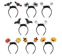 NICENEEDED 8 PCS Halloween Headbands, Spider Web Bat Witch Devil Hair Band Bat Pumpkin Hair Hoop, Cosplay Costume Hair Accessories for Fancy Dress Party Supplies