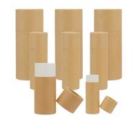 NICENEEDED 8 PCS Paperboard Lip Balm Tubes, 0.4/2.1oz Empty Lip Gloss Balm Holder, Kraft Paper Rotatable Deodorant Containers for DIY Homemade Lipsticks, Chapsticks and Homemade Solid Perfume