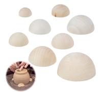 NICENEEDED 8Pcs 8 Sizes Half Round Pottery Tools Set, Wooden Ceramic Top Tool Clay Tools Pottery Plate Press Tool for Making Pottery Bowls and Plates, DIY Decorative Project