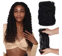 NICENEEDED Afro Kinkys Bulk Human Hair, 9.8 Inch Black Hair For Making Micro Locs Dreadlocks Extensions Locs Repair, Cuban Kinky Twist Braiding Hair for Braiding Mini Twists