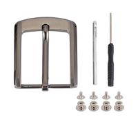 NICENEEDED Belt Buckle Replacement Tools Set, Single Prong Belt Replace Buckles, Vintage Leather Belt Buckles with Hole Opening Tool Retro Removable Belt Buckle Accessories Kit for Men（Silver