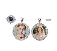 NICENEEDED Bouquet Charms for Wedding Memory, Wedding Bouquet Photo Charms Silver, Something Blue Before I Do Bridal Gift DIY Photo Pin Making Kit