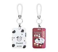 NICENEEDED Cartoon Animal Photocard Holder Keychain, Kpop Photocards Holders with Keychain Protective Photo Sleeves, Bus Card Holder with Lanyard Credit Cards Pendant
