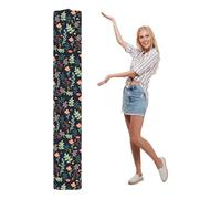 NICENEEDED Jumbo Rug Storage Bag, Floral Print Bag with Straps Rug Packing Bag, Reusable Large Dustproof Pouch for Indoor Outdoor Carpet Storage Moving Packing