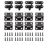 NICENEEDED Locking Carrying Handle Hinge Kit, Black Padlock Buckle Antique Hook Latch Hasp with Mounting Screws, Furniture Accessory for DIY Jewelry Box Decoration
