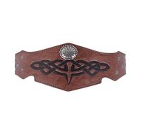 NICENEEDED Medieval Viking Leather Headbands, Brown Circlet Renaissance Headpiece, Adjustable Pirate Embossed handband for Men Women Cosplay Costume Halloween