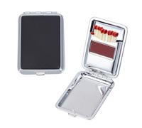 NICENEEDED Metal Match Box Case, 2.6 x 1.8 Inch Matchstick Holder with Friction Plate Striker, Mini Reusable Waterproof for Fireplace Outdoor Camping