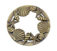 NICENEEDED Shell Starfish Pattern Metal Candle Topper, Gold Scented Candle Cover Jar Lids Shades Sleeves