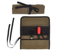 NICENEEDED Small Canvas Chisel Roll, 4 Pockets Tools Wrench Roll Up Pouch Metal Pry Bar Plier Chisel Carrying Case, Tool Roll Organizer for Mechanic Electrician Plumber Carpenter
