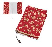 NICENEEDED Small Crushed Flower Stretchable Book Cover, Washable Reusable Jumbo Elastic Cloth Book Sleeve, Adjustable Textbook Protectors for Hardcover Book Lovers