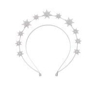 NICENEEDED Star Halo Crown Headpiece, Glitter Rhinestone Stars Headband Boho Bridal Wedding Headpiece, Dazzlingly Vintage Layered Crown Head Hoop for Women Head Decoration