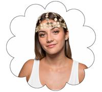 NICENEEDED Vintage Gold Coin Head Chain Cap, Alloy Long Tassels Masquerade Gap Headpieces, Halloween Party Multi-layers Headwear Chain for Women Costume Halloween