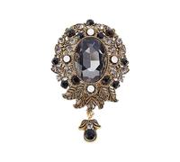 NICENEEDED Vintage Teardrop Diamond Brooch Pin, Crystal Flower Badge Brooches Elegant Laple Pins Scarf Clip Boutonniere Corsage for Women Men Clothes Dress Hats Bags Accessory