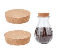 NICENEEDED Wooden Cork Lids for Jars, Large Tapered Cork Plug Wine Bottle Stoppers, Flat Head Bung Wooden Replacement Stopper for Glass Bottles Canning Jars and Pottery