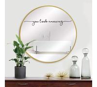 NICENEEDED You Look Amazing Mirror Decal, 7 x 39 cm | Positive Affirmation Mirror Vinyl Sticker, Black Slogan Decal for Bedroom Living Room Office Bathroom Beauty Salon Hair Salon