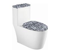 NICENEEDED Zebra Print Toilet Lid and Seat Protector Cover, Stretch Toilet Covers Set Bathroom Toilet Tank Lid Covers, Washable Dust Cover for Bathroom Fits Most Toilet Tanks & Lids