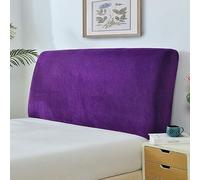 NICEQT Bed Headboard Slipcover Protector,Solid Color Plush Thicken Elastic All-inclusive Bed Head Cover Dust Cover Velvet Headboard Cover (Color : Purple, Size : Length:90cm)