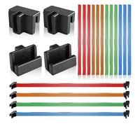 NICERINC 12 Pcs Hanging File Rail and 24 Pcs Clip Set，File Rails Hanging System Keeping Your Folders Neat and Organized,15.8 Inches Long，1/2 Inch Wide（Multicolor
