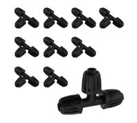 Nicerity 1/2 Drip Irrigation Fittings 10 Pcs Irrigation Tubing Tee Fittings Barbed Locked Nuts Connectors 3-Way 1/2" T Parts for Garden Lawn System, Black