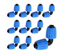 Nicerity 1/2 Inch Irrigation Tubing 90 Degree Lock Nut Barbed Elbow Connectors Drip Irrigation Elbows Fittings for Garden Lawn Drip System, Blue-10 Packs