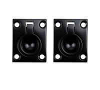 Nicerity 2Pcs Flush Ring Pull Stainless Steel Boat Hatch Latch Cabinet Flush Mount Lifting Ring Pull Handle （Black）