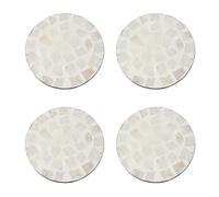 Nicerity 4Pcs Mother of Pearl Vintage Round Coasters Marble Coaster Great Gift for Housewarming, Room Decor, Bar,Holiday Party