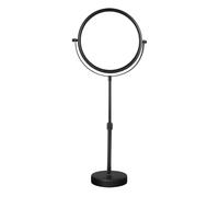 Nicesail Adjustable Height Table Top Mirror Black Magnifying Mirror on Stand 5x Bathroom Shaving Mirrors Free Standing Swivel Double Sided,Ø 20cm