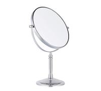 Nicesail Chrome 5x Magnifying Table Mirror, 20 cm Diameter, 360° Swivelling, Double-Sided, Contemporary Glam Bathroom Mirror