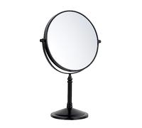 Nicesail Magnifying Mirror on Stand x5 Double Sided Table Mirror Black 360° Swivel Anti-rust Shaving Mirrors Free Standing Cosmetic Mirror for Dressing Table,Bathroom,Hotel,Ø 20cm