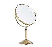 Nicesail Table Mirror Brushed Brass 10x Magnifying Makeup Mirror 360° Swivel 8 inch Double Sided Anti-rust for Dressing Table,Bathroom,Hotel