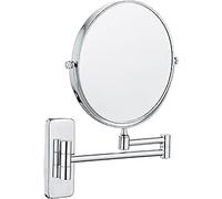 Nicesail Wall Mounted Magnifying Mirror 5x Chrome Bathroom Extendable Shaving Mirror - Double Sided - 360° Swivel,Diameter 20 cm