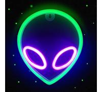 NICETHUMB Alien Neon Sign LED Light USB/Battery Operated Cool Light Up Sign for Wall Decor Game Room Aesthetic Hanging Light for Man Cave, Bedroom, Bar, Party, Christmas