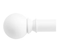 NICETOWN Adjustable Window Drapery Corner Curtain Rod 1 1/8 Diameter Modern Ball Finials Rod Set Decorative for Kitchen/Cafe, 28-48" Length, Matte White