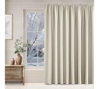 NICETOWN Beige Curtain 300 cm Wide for Rail Blackout Curtains Living Room Curtains for Large Windows Set of 1 240 x 300 cm (H x W) Room Divider Thermal Curtain Heat Protection with Ruffle Tape Light