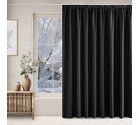 NICETOWN Black Curtains for Large Windows Opaque Curtains with Ruffle Tape Living Room Thermal Curtain Heat Protection Set of 1 240 x 300 cm (H x W)