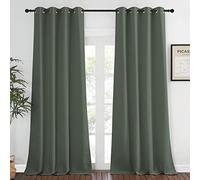 NICETOWN Blackout Curtain for Windows 120 inch Long - Window Treatment Thermal Curtain Solid Grommet Room Darkening Drape for Bedroom/Living Room (Dark Mallard, 1 Panel, W52 x L120)