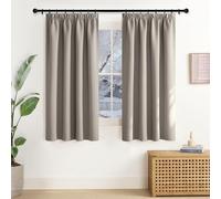NICETOWN Blackout Curtain Short Curtains with Ruffle Tape Thermal Curtain