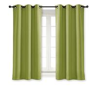 NICETOWN Blackout Curtain Window Drape Panel Noise Reducing Window Decoration Blackout Room Darkening Curtain for Kid's Room (1 Piece, 42 inches Width x 63 inches Length in Fresh Green)