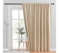 NICETOWN Blackout Sliding Glass Door Curtains, Patio Door Blinds, Luxury Home Room Darkening Curtains for Villa/Hall, Slider Blinds for Bedroom (Cream Beige, 100"x 84")