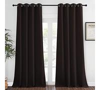 NICETOWN Blackout Thick Window Curtain - (W52 x L108, Brown, 1 Panel) Thermal Insulated Grommet Drape Panel for Bedroom and Living Room